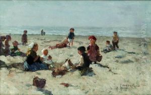 Spelende Kinderen Aan Het Strand