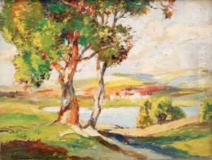 Landscape In Wiltshire by Samuel John Lamorna Birch