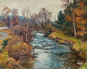 October Green And Gold In Alyth, Pertshire by Samuel John Lamorna Birch