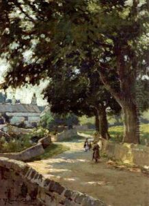 Strolling Down A Country Lane by Samuel John Lamorna Birch