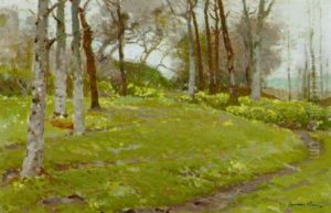Wooded Glade In Spring by Samuel John Lamorna Birch