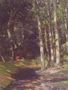 A Picnic Amongst Sunlit Trees by Samuel John Lamorna Birch