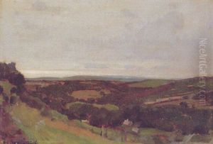 Thr Green Valley, Evening by Samuel John Lamorna Birch