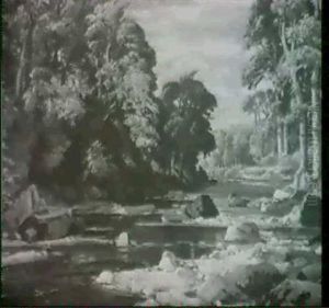 Waving Trees And Shallow Stream by Samuel John Lamorna Birch