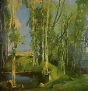 A Woodland Pool by Samuel John Lamorna Birch