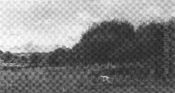 A Gentleman With His Gun Dog In A Field - view 1