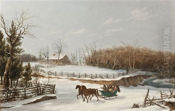 Cattle Crossing The River - view 1