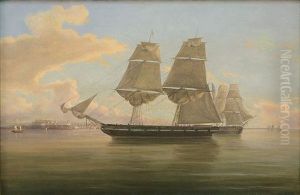 American Cutter At A Foreign Port by Thomas Birch