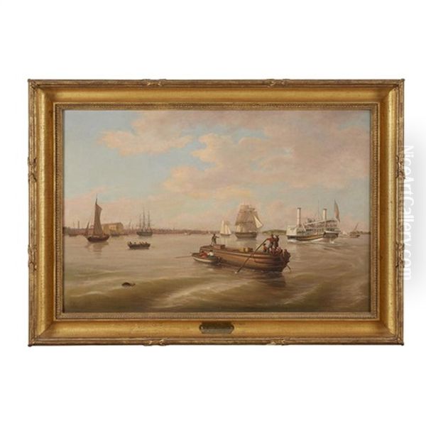 Delaware River Scene: View Of Philadelphia Harbor, Circa 1840 - view 1