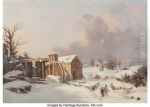 The Mill In The Winter by Thomas Birch