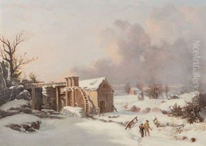 The Mill In Winter by Thomas Birch