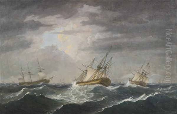 Ships In Choppy Seas - view 1