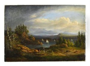 Two Figures In A Landscape by Thomas Birch