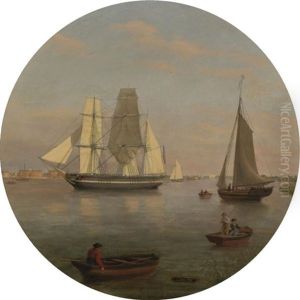 View Of Annapolis, Maryland And The School Ship, "st. Mary"