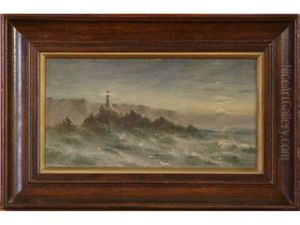 Stormy Seascape With Lighthouse