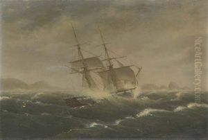 A Sailing Vessel In A Heavy Sea by Thomas Birch