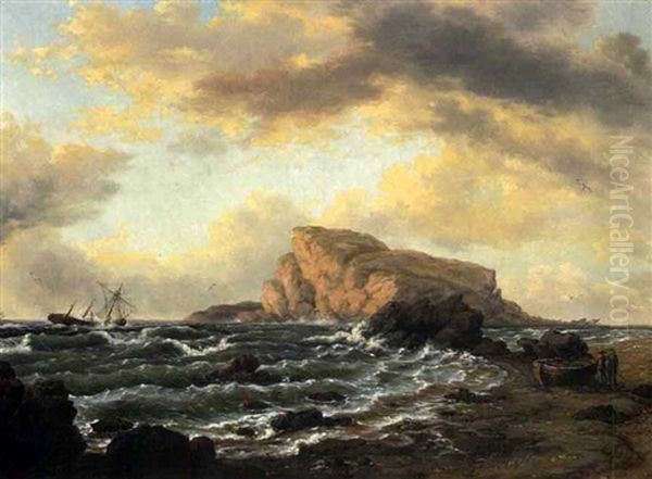 Shipwreck Off A Rocky Coast - view 1