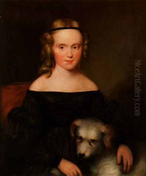 Portrait Of A Little Girl With Her Dog (artist's Daughter?) - view 1