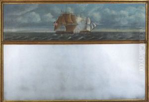 American Ship At Sea by Thomas Birch