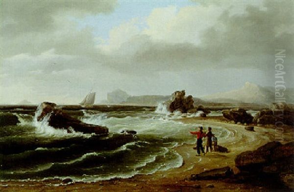 Three Figures On Shore - view 1