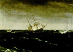 A Brig In Rough Waters by Thomas Birch