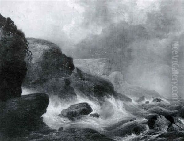 Storm Waves The Battering Rocky Coast - view 1
