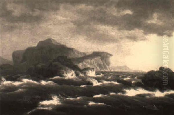 Rocky Coast With Turbulent Seas - view 1