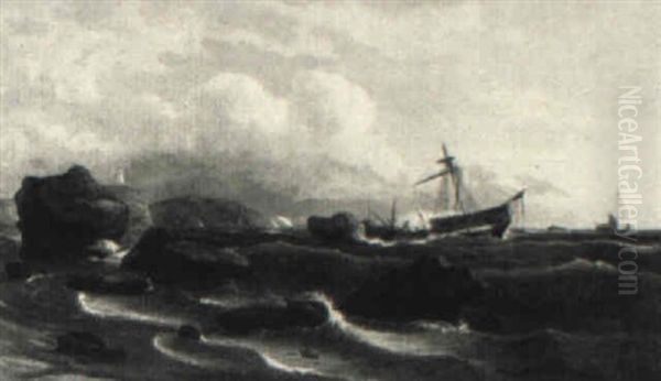 Ship At Stormy Sea - view 1