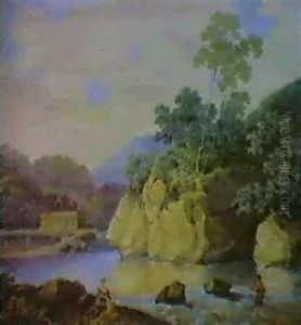 View Of Derby Creek; State Of Delaware, New Chester, North  America by Thomas Birch