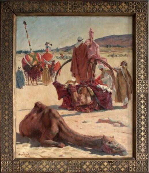 Nomades Et Chameaux Dans Le Desert - view 1