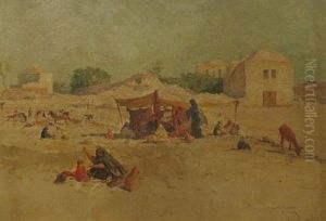 Paysage Aux Nomades Dans Les Alentours De Jerusalem
