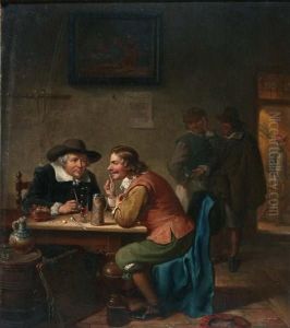 Jan Steen Van Gooijen: Aanzoek Om De Hand Van Van Gooijen's Dochter by Jacob Akkersdyk