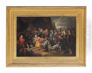 Queen Philippa Supplicating King Edward To Spare The Lives Of The Six Burghers Of Calais by Edward Bird