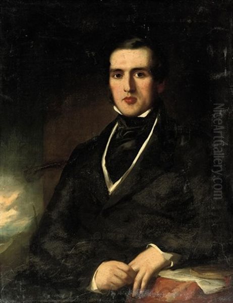 Portrait Of George Edmund Donisthorpe In A Black Suit - view 1