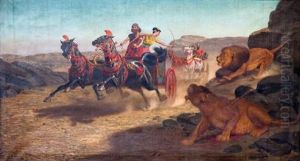 Sardanapale Et Assur-sharrat Chassant Le Lion by John Alexander Harington Bird