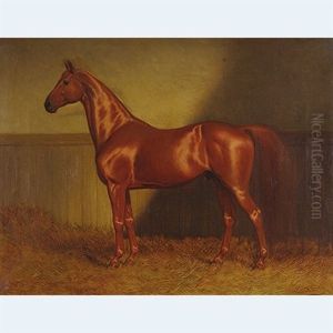 Chestnut Horse In A Stable by John Alexander Harington Bird