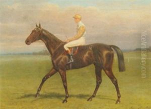 A Racehorse With A Jockey Up