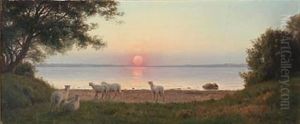 Solnedgang Paa Faeno Ved Lillebelt - Sunset On Faeno By Little Belt by Axel Birkhammer