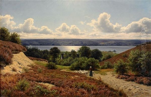 Sommarlandskap Med Kvinna Vallande Far - view 1
