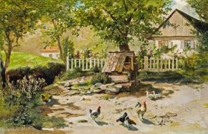 Huhnerhof by Franz Xaver Birkinger