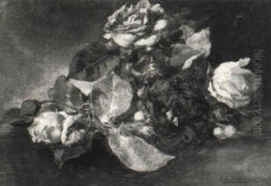 Stilleben Mit Rosen by Franz Xaver Birkinger