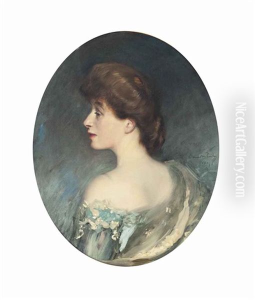 Portrait Of Mrs Alex Cowan, Bust-length, In Profile To The Left - view 1