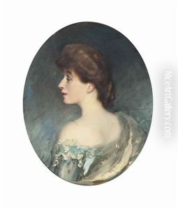 Portrait Of Mrs Alex Cowan, Bust-length, In Profile To The Left