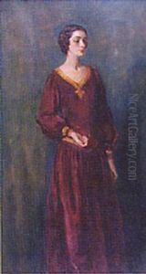 Portrait Of Artist's Wife In Red Dress Portrait Of Artist's Wife In Red Dress