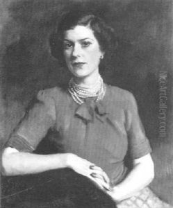 Portrait Of A Woman In A Red Dress by Oswald Hornby J. Birley