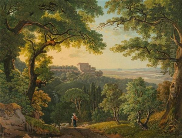 View Of Villa Mondragone Near Frascati With View Of Monte Circeo - view 1