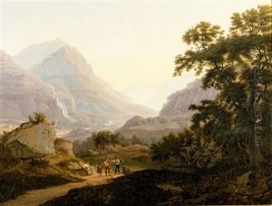 Gebirgslandschaft Mit Staffage