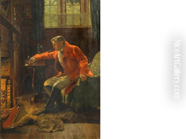 Smoking By The Hearth - view 1