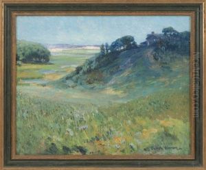 Scene Of Truro, Massachusetts, Looking Over The Dunes To The Marsh And Ocean