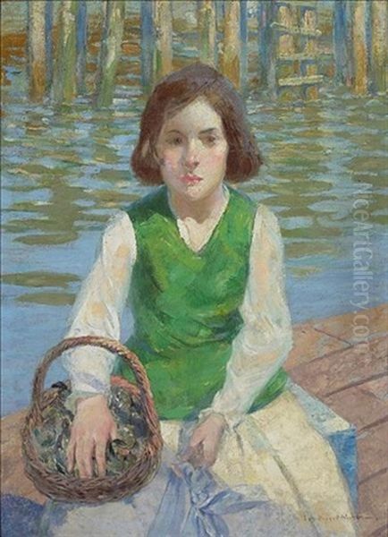 A Portrait Of Girl With A Basket Of Mussels - view 1